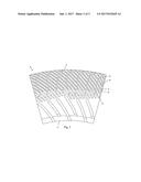 STATOR REFINER PLATE ELEMENT HAVING CURVED BARS AND SERRATED LEADING EDGES diagram and image