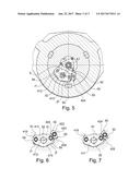 DEVICE FOR IMMOBILISING THE CHUTE ON THE ENDS OF JOURNALS IN AN APPARATUS     FOR LOADING A SHAFT FURNACE diagram and image