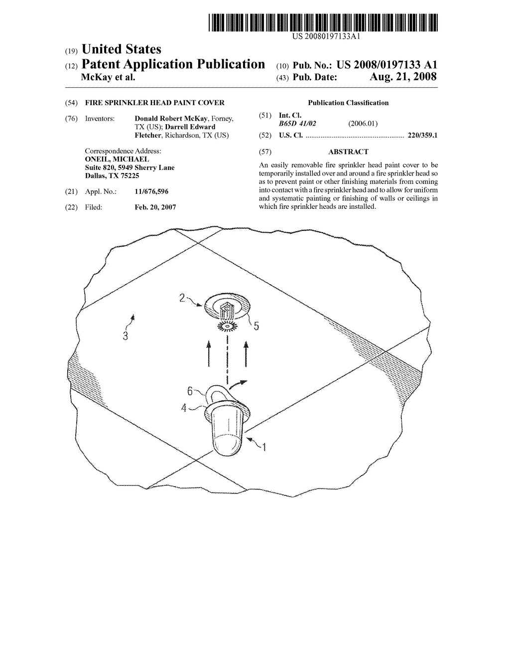 FIRE SPRINKLER HEAD PAINT COVER - diagram, schematic, and image 01