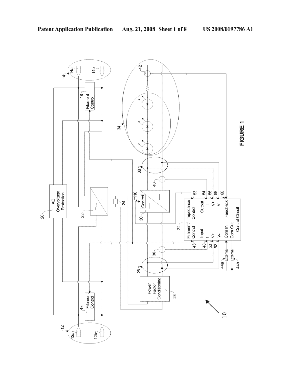  IMPEDANCE CONTROLLED ELECTRONIC LAMP CIRCUIT - diagram, schematic, and image 02