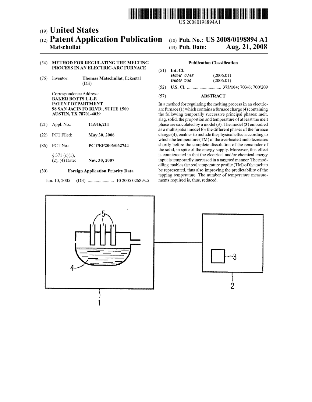 Method For Regulating the Melting Process in an Electric-Arc Furnace - diagram, schematic, and image 01