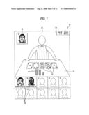 Game system having main display viewable by a plurality of players diagram and image