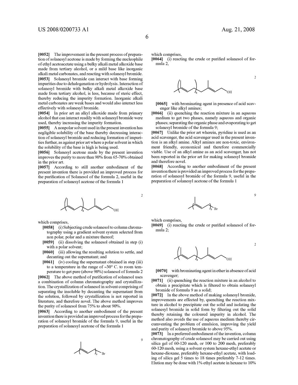 Processes For The Preparation Of Purified Solanesol, Solanesyl Bromide & Solanesyl Acetone - diagram, schematic, and image 07