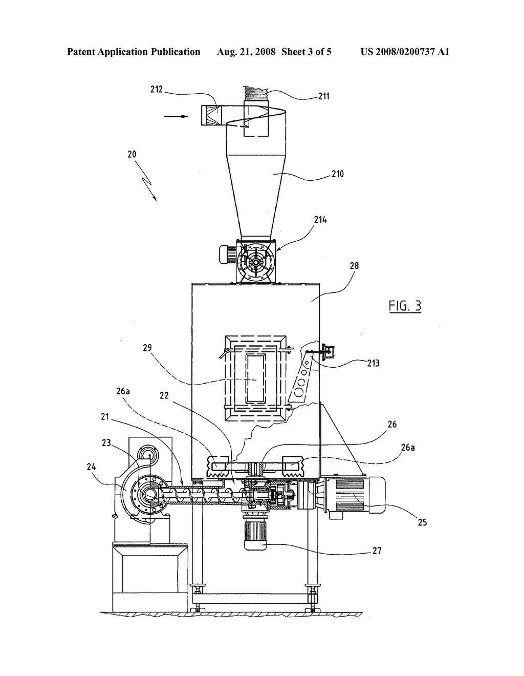 Process for Breaking the Carbon Chains of Organic Molecules of Solid Materials and Related Apparatus - diagram, schematic, and image 04