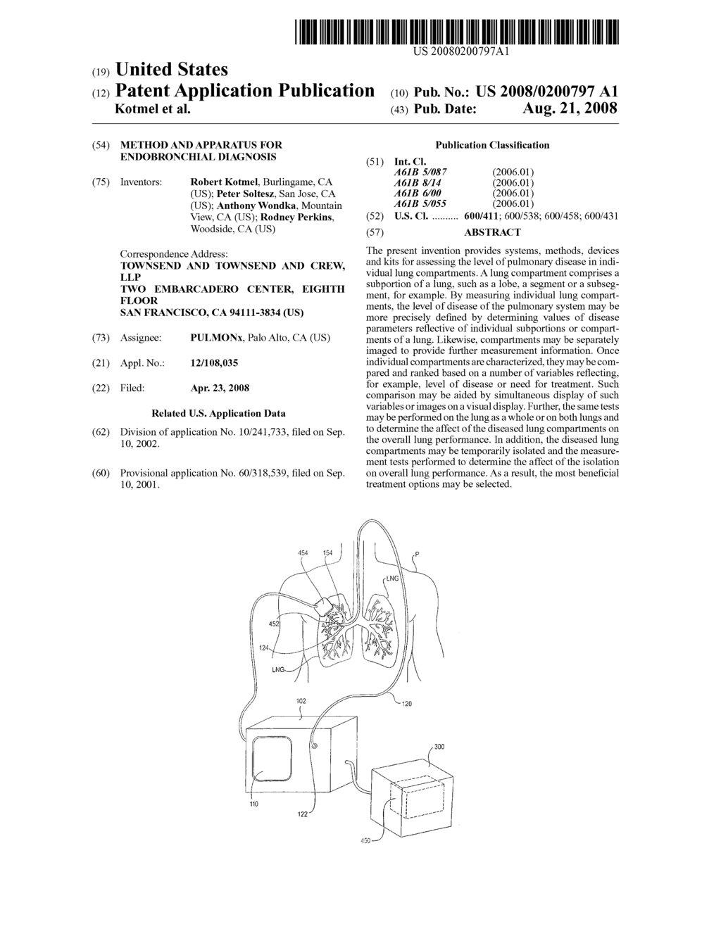 METHOD AND APPARATUS FOR ENDOBRONCHIAL DIAGNOSIS - diagram, schematic, and image 01