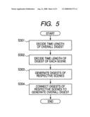 Method and apparatus for generating digest of captured images diagram and image