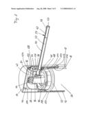 Sanitary fitting with a luminous actuating lever diagram and image