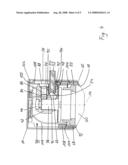 Sanitary fitting with a luminous actuating lever diagram and image