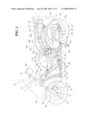 ENGINE SUSPENSION DEVICE FOR MOTORCYCLE diagram and image