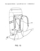 Backpack suspension system with hub diagram and image