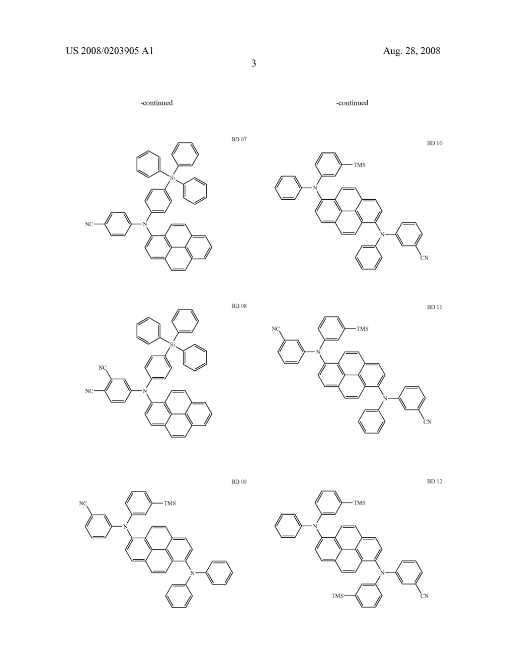 Blue light emitting compound and organic electroluminescent device using the same - diagram, schematic, and image 05