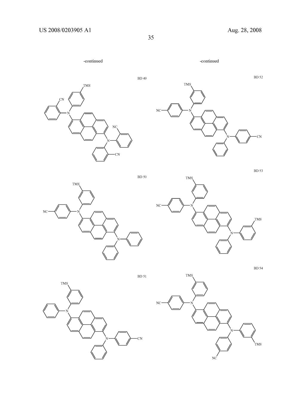 Blue light emitting compound and organic electroluminescent device using the same - diagram, schematic, and image 37