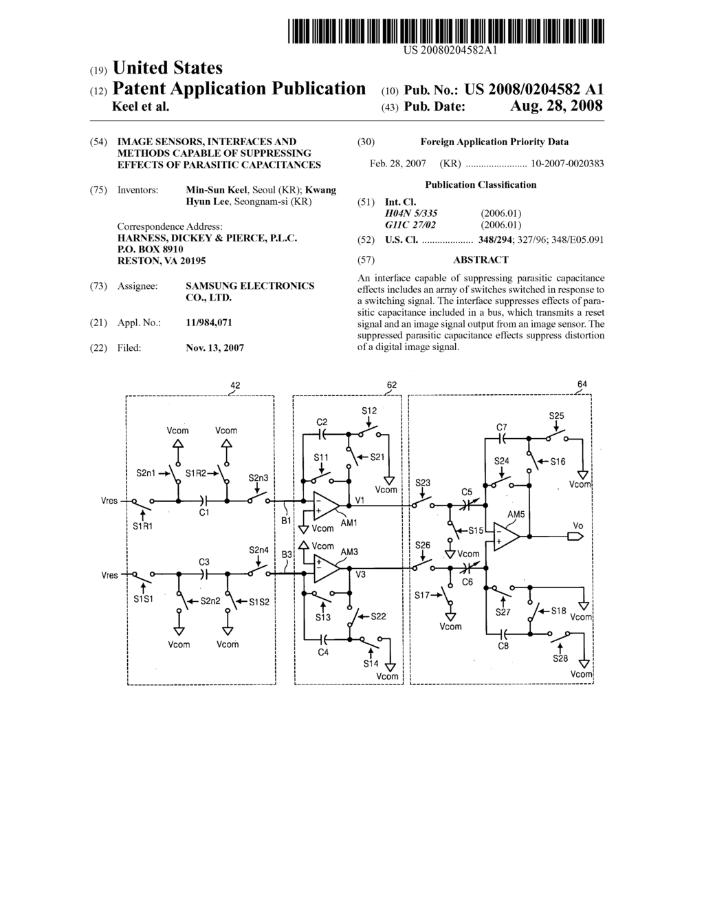 Image sensors, interfaces and methods capable of suppressing effects of parasitic capacitances - diagram, schematic, and image 01