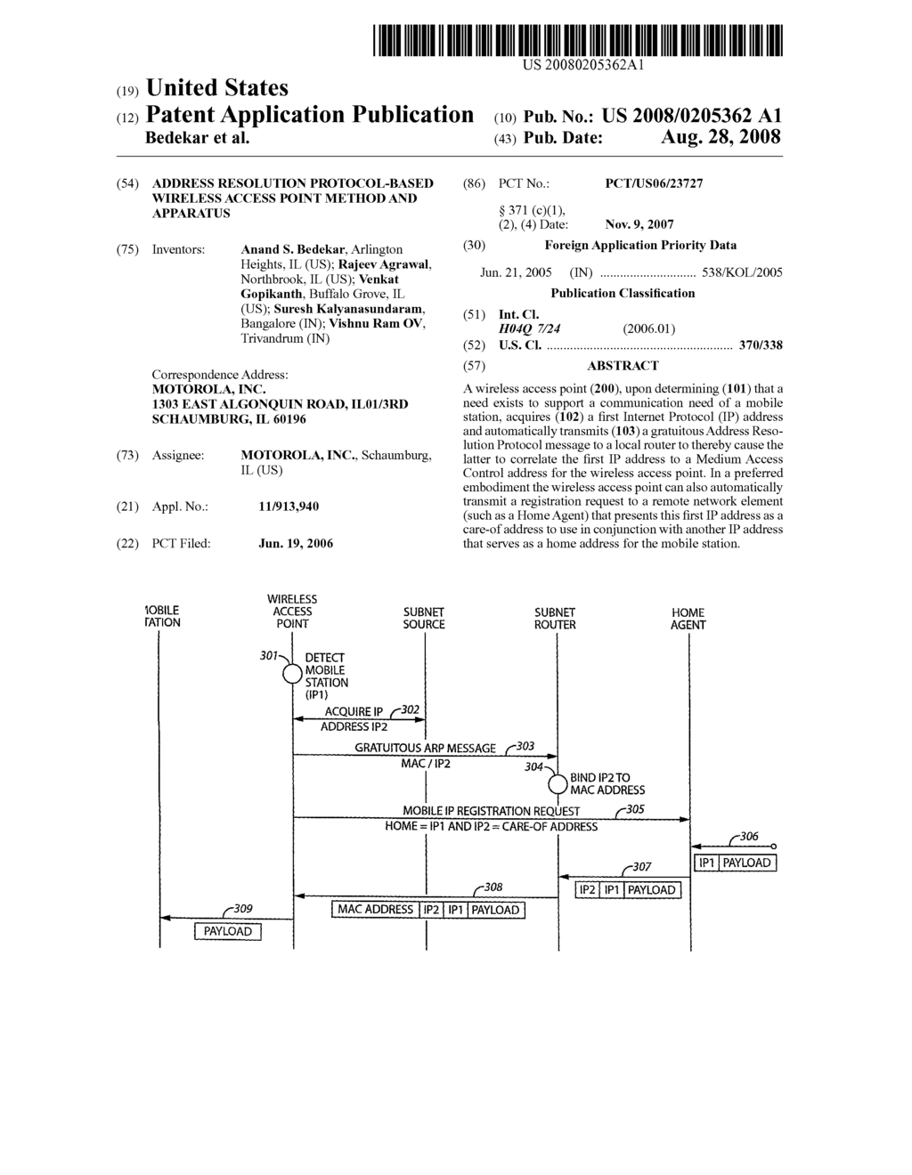 Address Resolution Protocol-Based Wireless Access Point Method and Apparatus - diagram, schematic, and image 01