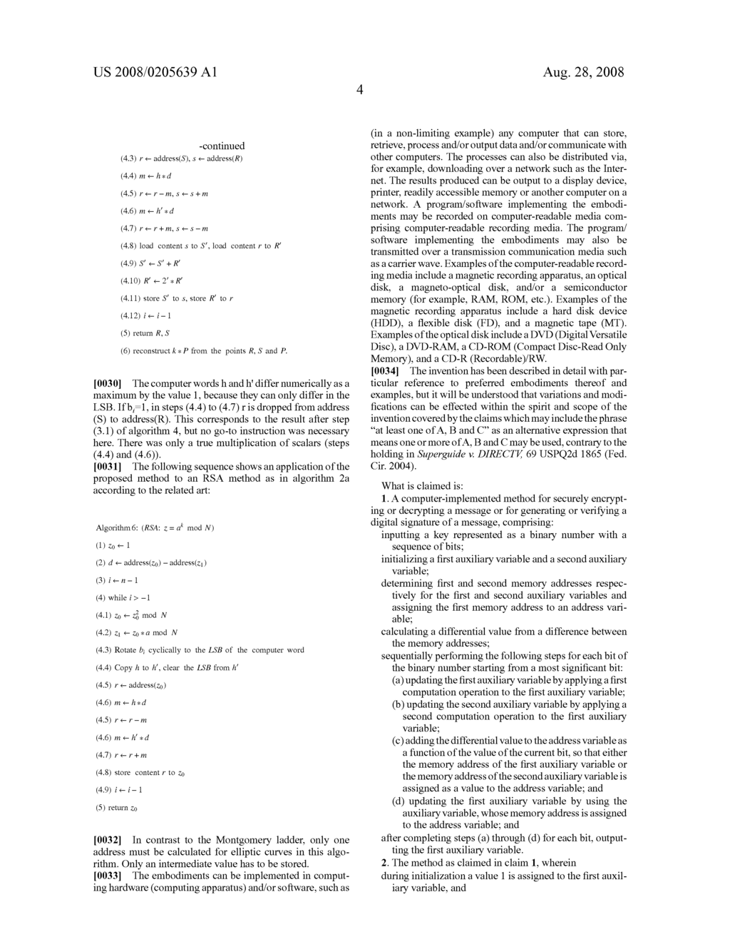 Method for securely encrypting or decrypting a message - diagram, schematic, and image 05