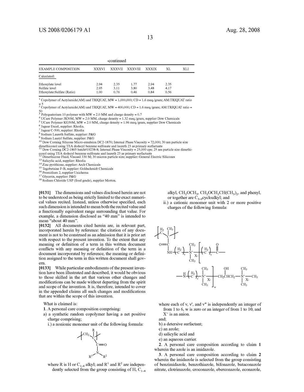 Personal Care Compositions Containing Cationic Synthetic Copolymer and a Detersive Surfactant - diagram, schematic, and image 14