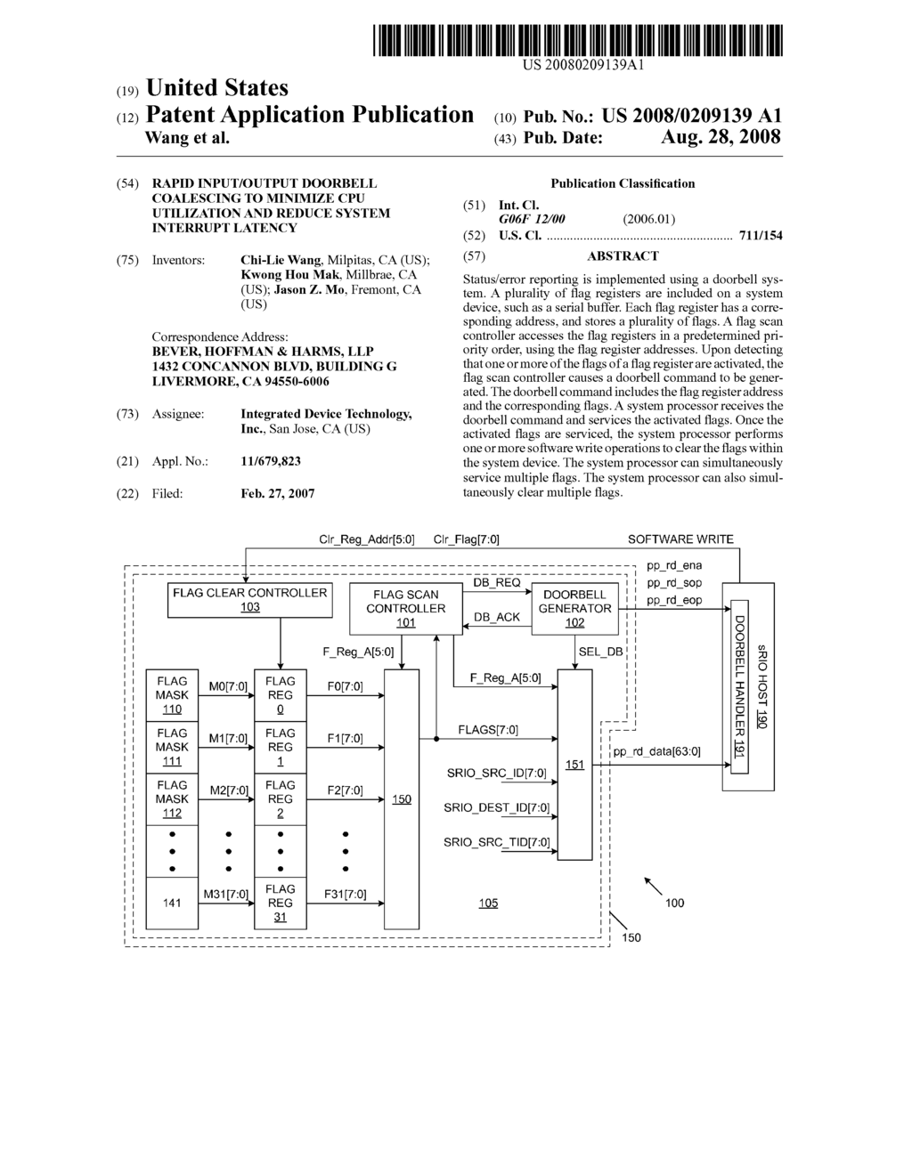 Rapid Input/Output Doorbell Coalescing To minimize CPU Utilization And Reduce System Interrupt Latency - diagram, schematic, and image 01