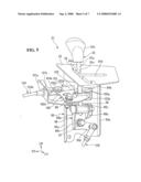 Drive switching lever structure for vehicle diagram and image