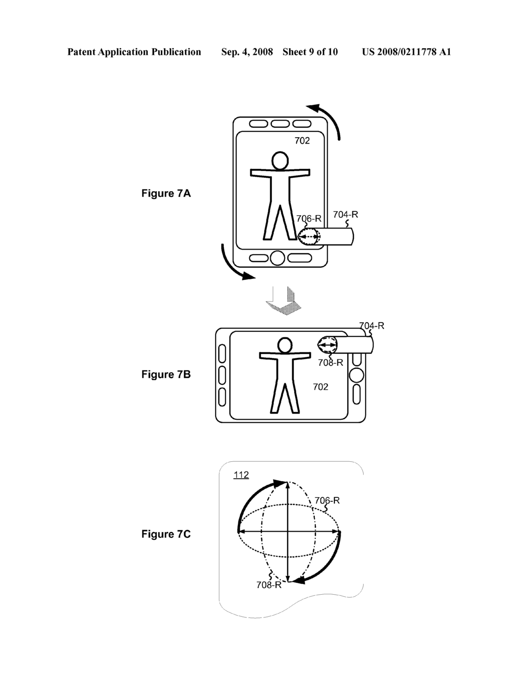 Screen Rotation Gestures on a Portable Multifunction Device - diagram, schematic, and image 10
