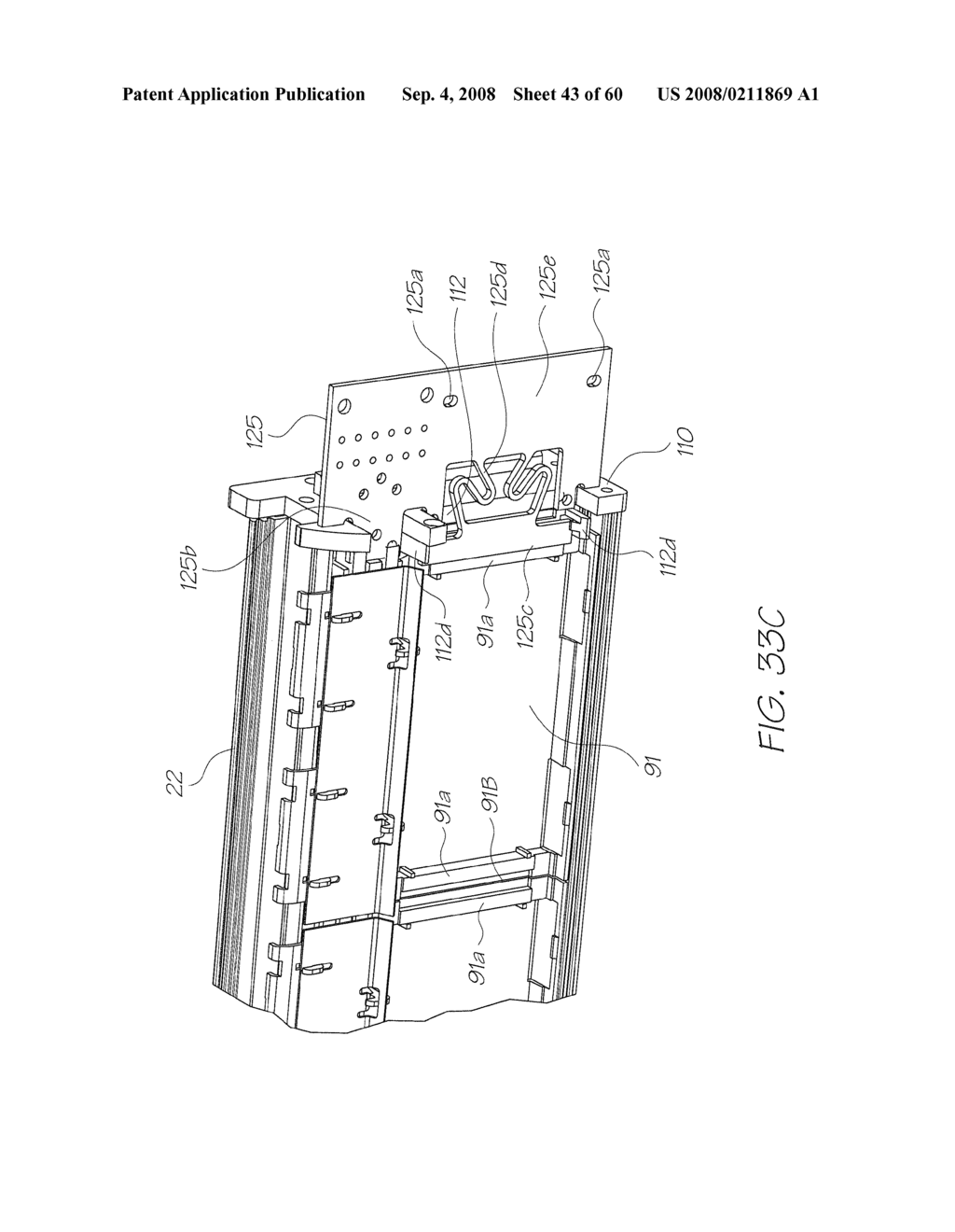 Mounting arrangement with a support and pressure plate for a printhead assembly. - diagram, schematic, and image 44