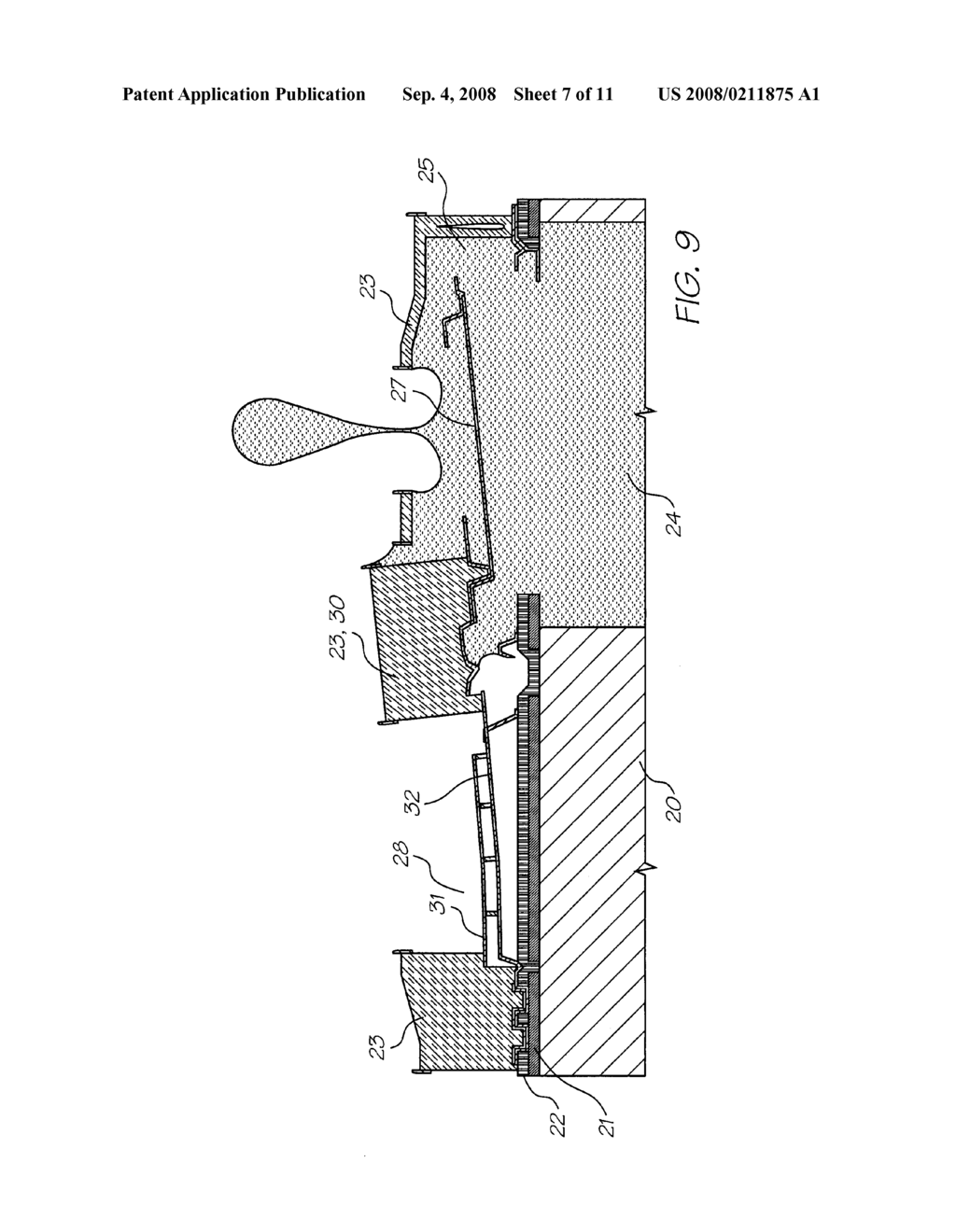 Inkjet nozzle device with cantilevered actuating arm - diagram, schematic, and image 08