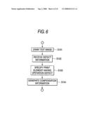 Print control device, computer readable medium, printing system, and recording medium diagram and image