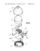 Heat radiating device for lamp diagram and image