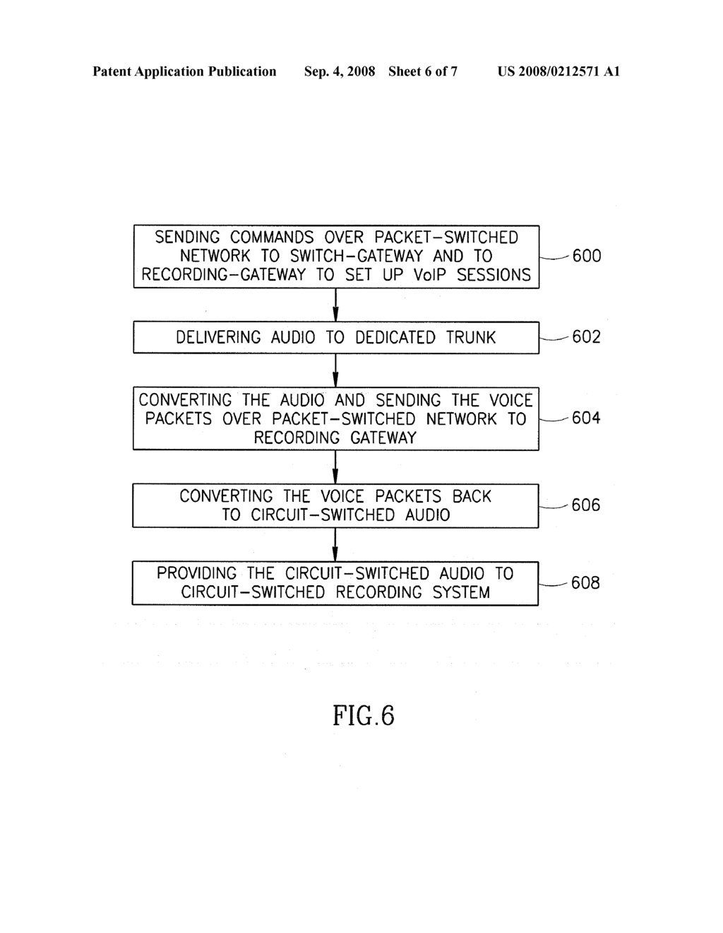 METHOD AND SYSTEM FOR MONITORING AND RECORDING VOICE FROM CIRCUIT-SWITCHED SWITCHES VIA A PACKET-SWITCHED NETWORK - diagram, schematic, and image 07