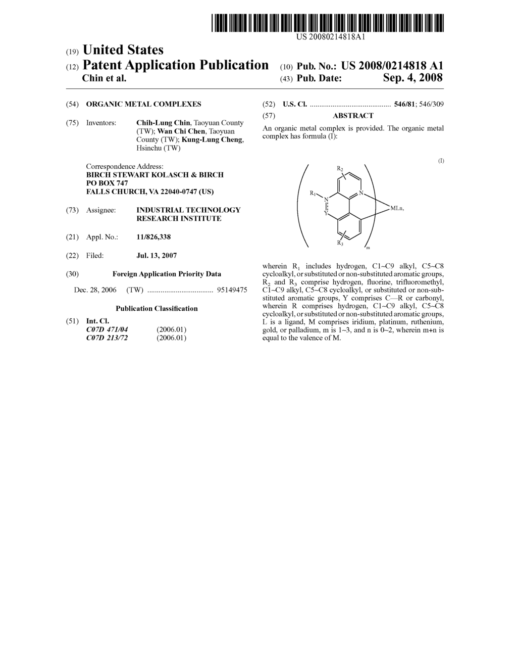 Organic metal complexes - diagram, schematic, and image 01