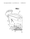 Mobile floor-cleaning machine diagram and image