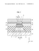 TUNNELING MAGNETORESISTIVE ELEMENT WHICH INCLUDES Mg-O BARRIER LAYER AND IN WHICH NONMAGNETIC METAL SUBLAYER IS DISPOSED IN ONE OF MAGNETIC LAYERS diagram and image