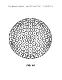 Golf ball dimples with a catenary curve profile diagram and image