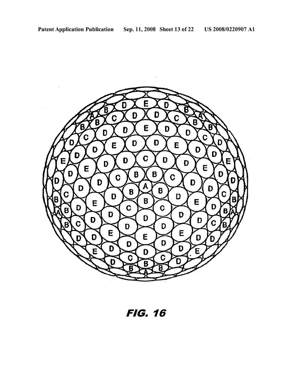 Golf ball dimples with a catenary curve profile - diagram, schematic, and image 14