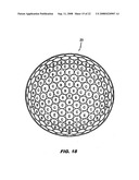 Golf ball dimples with a catenary curve profile diagram and image