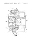 Mounting structure for variable nozzle mechanism in variable-throat exhaust turbocharger diagram and image