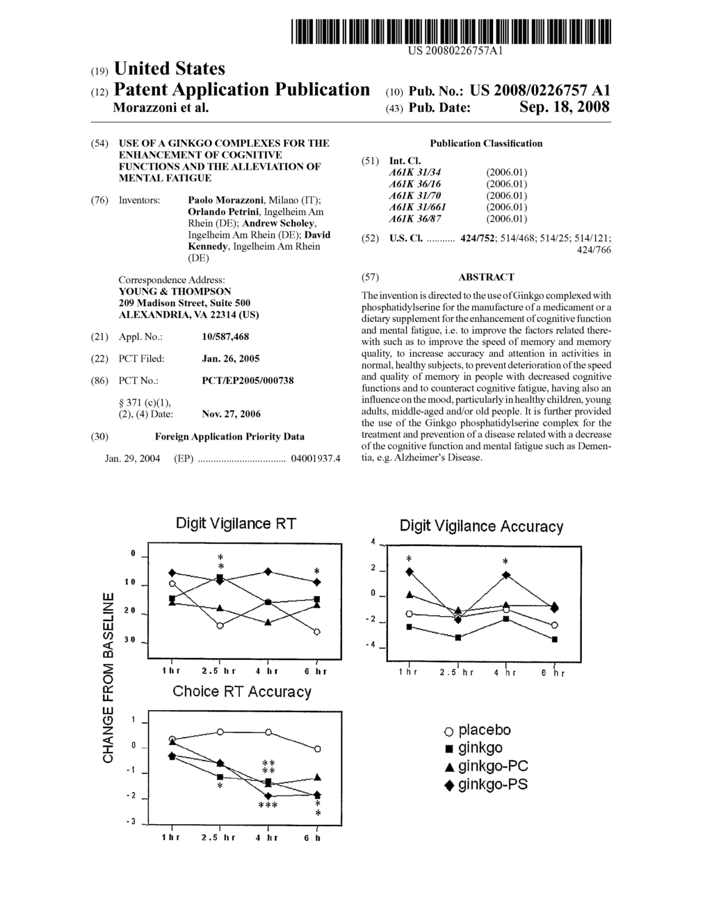 Use of a Ginkgo Complexes for the Enhancement of Cognitive Functions and the Alleviation of Mental Fatigue - diagram, schematic, and image 01