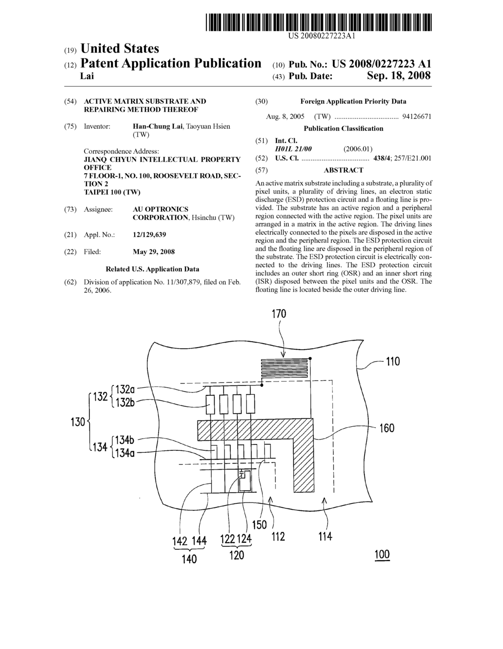 ACTIVE MATRIX SUBSTRATE AND REPAIRING METHOD THEREOF - diagram, schematic, and image 01