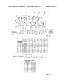 Wide ratio transmissions with four planetary gear sets and three fixed interconnections diagram and image