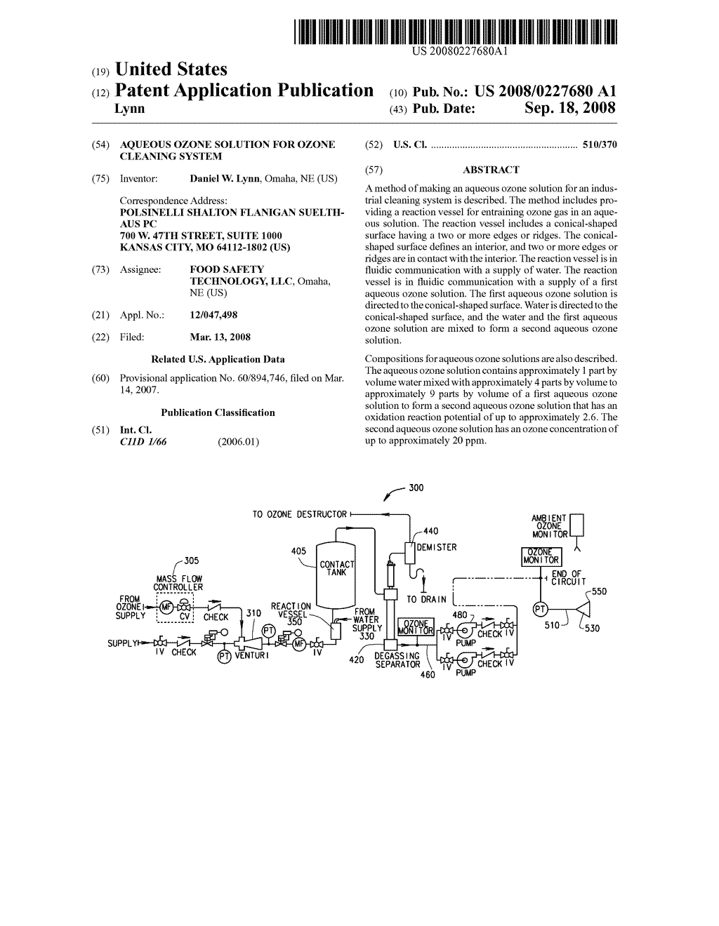 AQUEOUS OZONE SOLUTION FOR OZONE CLEANING SYSTEM - diagram, schematic, and image 01