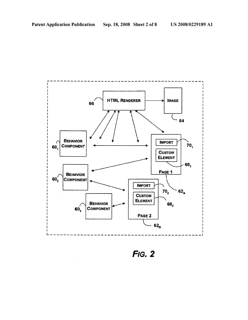 METHOD FOR SYNCHRONOUSLY BINDING AN EXTERNAL BEHAVIOR TO A WEB PAGE ELEMENT - diagram, schematic, and image 03