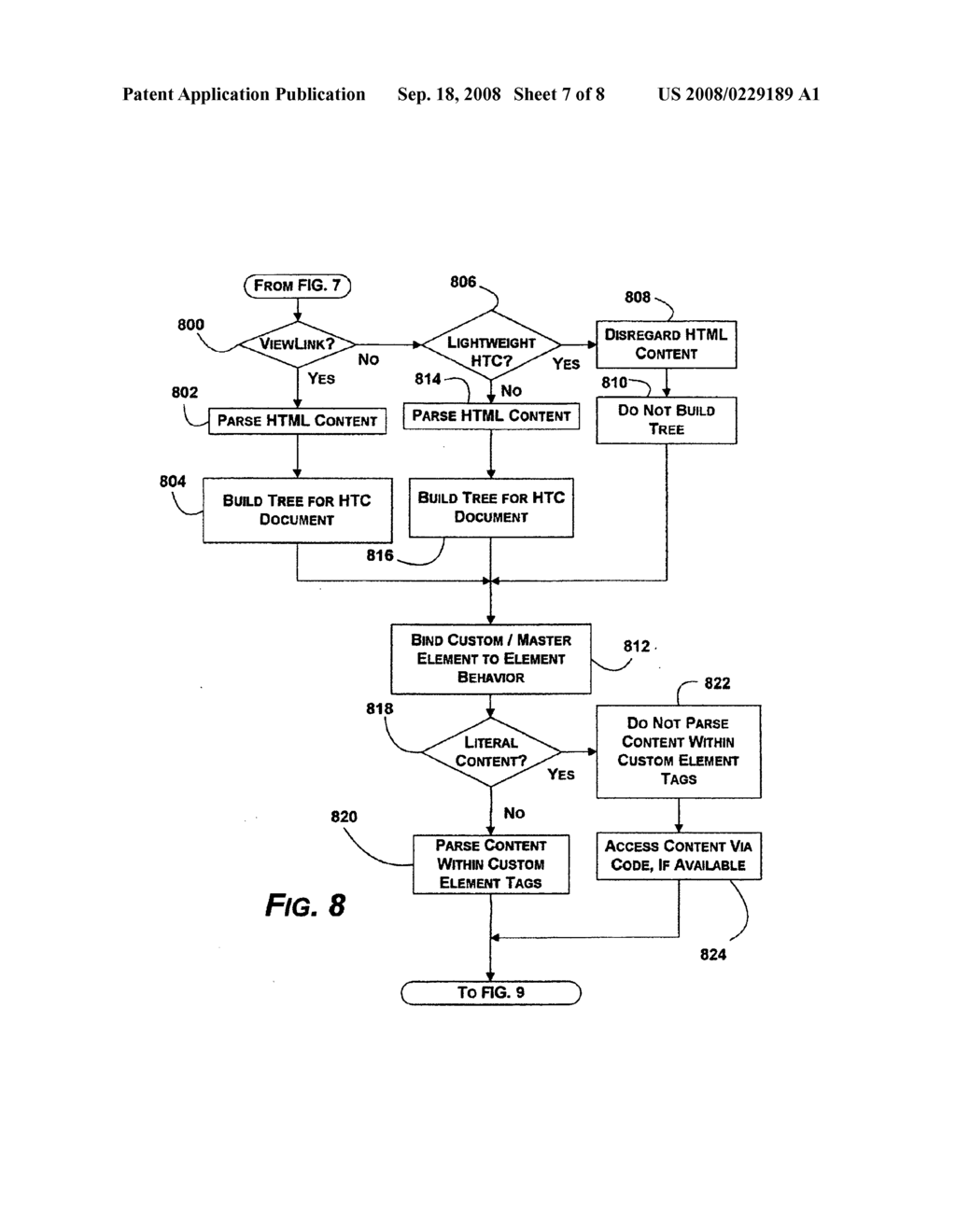 METHOD FOR SYNCHRONOUSLY BINDING AN EXTERNAL BEHAVIOR TO A WEB PAGE ELEMENT - diagram, schematic, and image 08