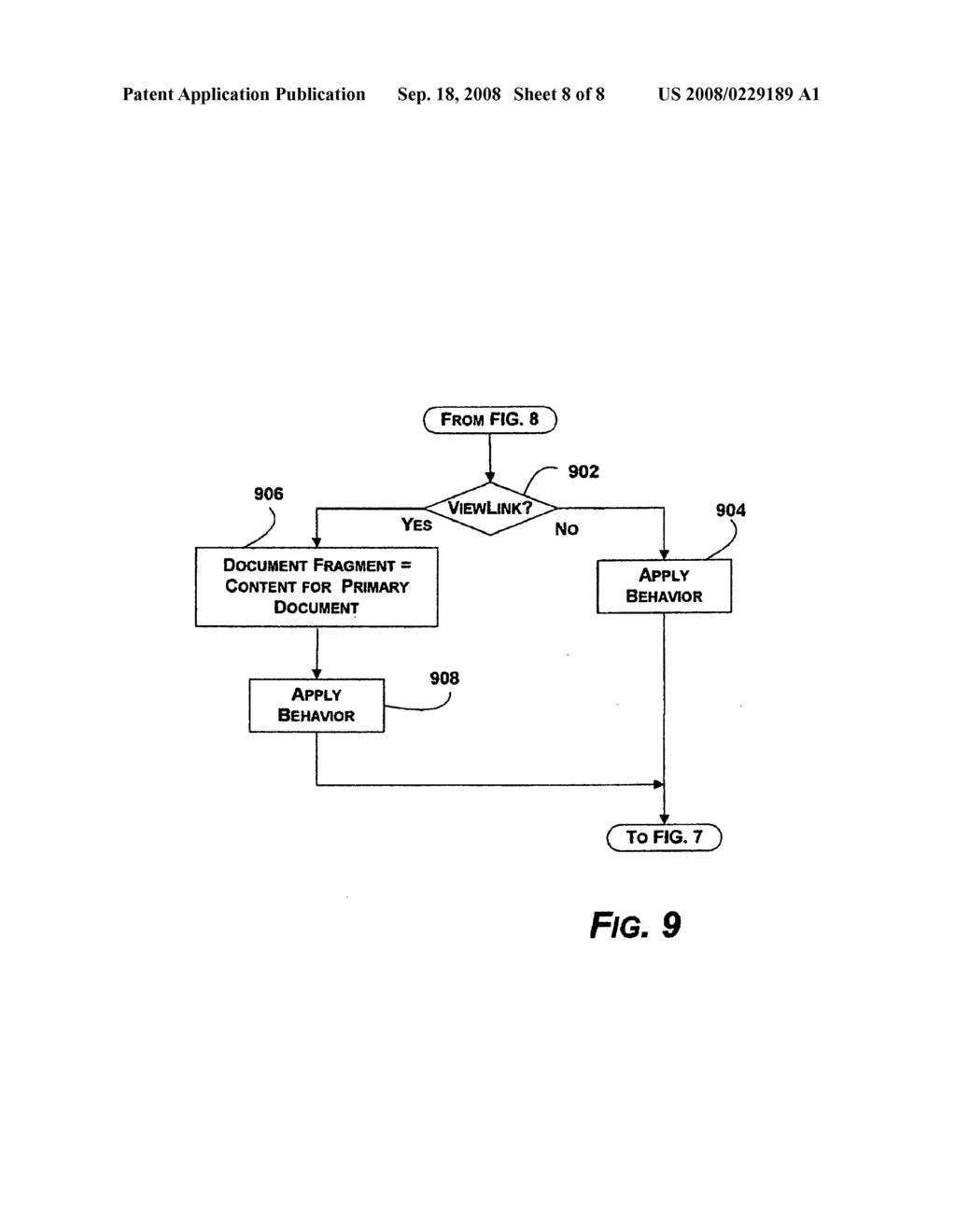 METHOD FOR SYNCHRONOUSLY BINDING AN EXTERNAL BEHAVIOR TO A WEB PAGE ELEMENT - diagram, schematic, and image 09