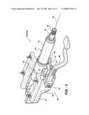 Rocker-arm lock device of an adjustable steering column assembly diagram and image