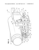 Rocker-arm lock device of an adjustable steering column assembly diagram and image