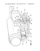 Rocker-arm lock device of an adjustable steering column assembly diagram and image