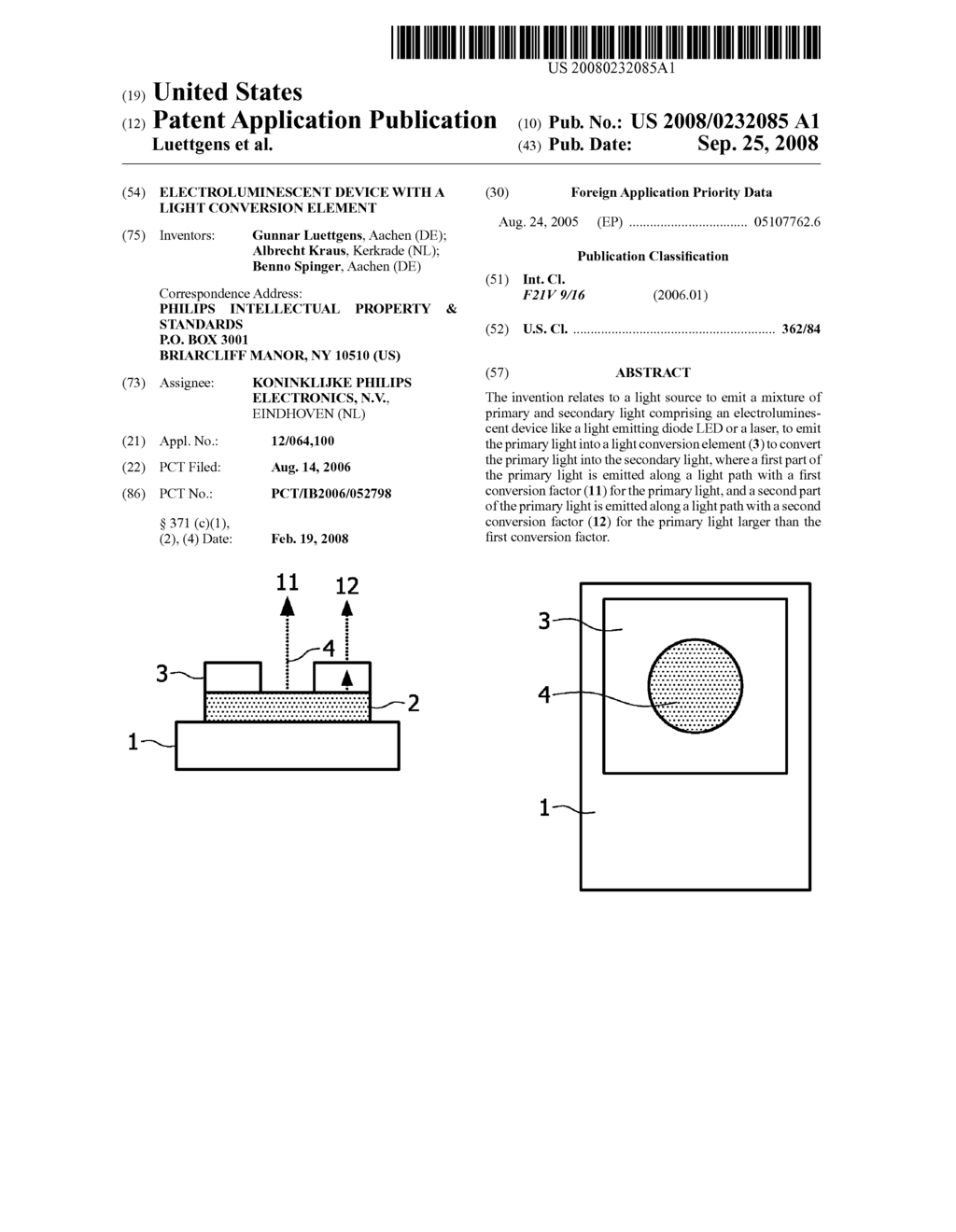 Electroluminescent Device with a Light Conversion Element - diagram, schematic, and image 01