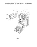 Movable print head for a label printer diagram and image