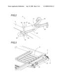 DEVICE FOR STOWING A ROAD VEHICLE ON A BEARING PLANE SO THAT IT CAN BE TRANSPORTED BY ANOTHER VEHICLE diagram and image