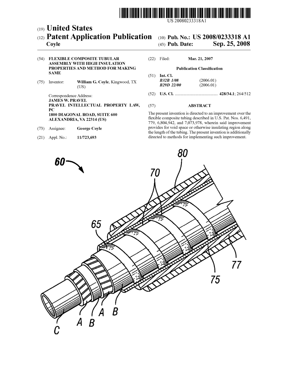 Flexible composite tubular assembly with high insulation properties and method for making same - diagram, schematic, and image 01