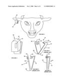Metal ear tag with electronic identification device diagram and image